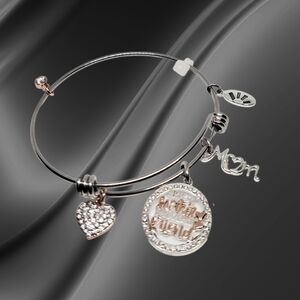 Shine Silver and Gold Friendship Bangle Bracelet